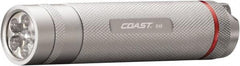 Coast Cutlery - White LED Bulb, 150 Lumens, Industrial/Tactical Flashlight - Silver Aluminum Body, 3 AAA Batteries Included - Americas Industrial Supply