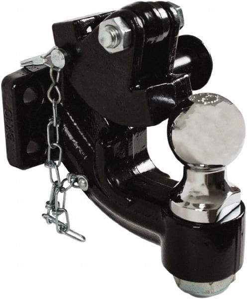 Buyers Products - 20,000 Lb Capacity, 7.38" Long, Pintle Hook Hitch Drawbar with Ball - Vehicle Class Unrated, 9/16" Ball Hole Diam, 2" Ball Diam - Americas Industrial Supply