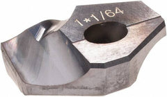 Hertel - Series HMD, 1-1/64" Diam Grade HC225MD 140° Replaceable Drill Tip - Carbide, TiCN Finish - Americas Industrial Supply