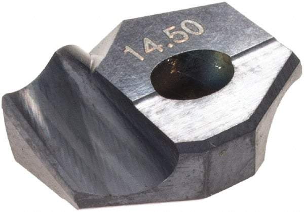 Hertel - Series HMD, 14.5mm Diam Grade HC125MD 140° Replaceable Drill Tip - Carbide, TiAlN Finish - Americas Industrial Supply