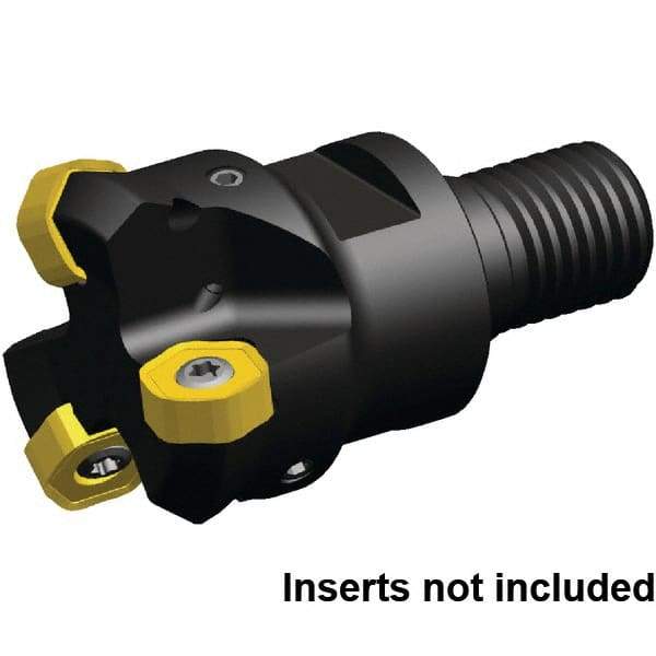 Kennametal - 45° Lead Angle, 40.17mm Max Cut Diam, 32mm Min Cut Diam, 3.23mm Max Depth of Cut, Indexable Chamfer and Angle End Mill - 4 Inserts, HNGJ0604ANENLD Insert Style, 64.5mm Overall Length, Through Coolant, Straight Shank, 90° Included Angle - Americas Industrial Supply