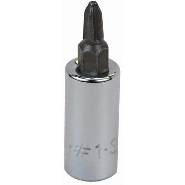 SK - Screwdriver & Drag Link Sockets - 3/8"DR #1 CHRM PHILLIPS SCRDRVR SCKT BIT - Americas Industrial Supply
