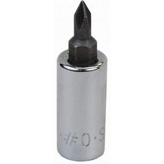 SK - Screwdriver & Drag Link Sockets - 3/8"DR #0 CHRM PHILLIPS SCRDRVR SCKT BIT - Americas Industrial Supply