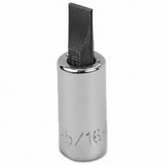 SK - Screwdriver & Drag Link Sockets - 3/8"DR 5/16" CHRM SLOTTED SCRDRVR SCKT BIT - Americas Industrial Supply