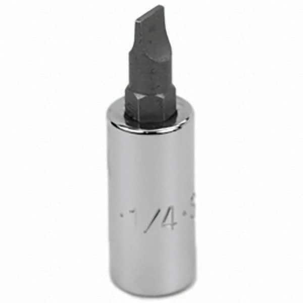 SK - Screwdriver & Drag Link Sockets - 3/8"DR 1/4" CHRM SLOTTED SCRDRVR SCKT BIT - Americas Industrial Supply