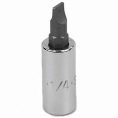 SK - Screwdriver & Drag Link Sockets - 3/8"DR 1/4" CHRM SLOTTED SCRDRVR SCKT BIT - Americas Industrial Supply