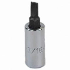 SK - Screwdriver & Drag Link Sockets - 3/8"DR 3/16" CHRM SLOTTED SCRDRVR SCKT BIT - Americas Industrial Supply