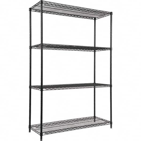 Starter Unit Wire Shelving: 1,250 lb Shelf Capacity, 4 Shelves 48″ Wide, 18″ Deep, 72″ High