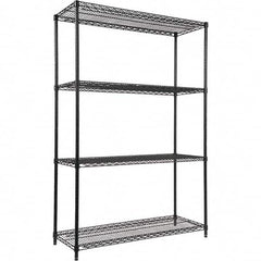 Starter Unit Wire Shelving: 1,250 lb Shelf Capacity, 4 Shelves 48″ Wide, 18″ Deep, 72″ High