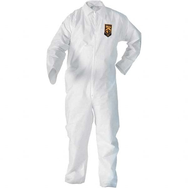 KleenGuard - Size 4XL SMS General Purpose Coveralls - White, Zipper Closure, Open Cuffs, Open Ankles, Seamless - Americas Industrial Supply