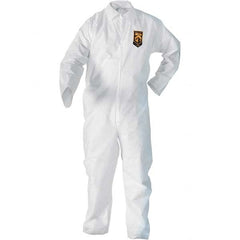 KleenGuard - Size 4XL SMS General Purpose Coveralls - White, Zipper Closure, Elastic Cuffs, Elastic Ankles, Seamless - Americas Industrial Supply