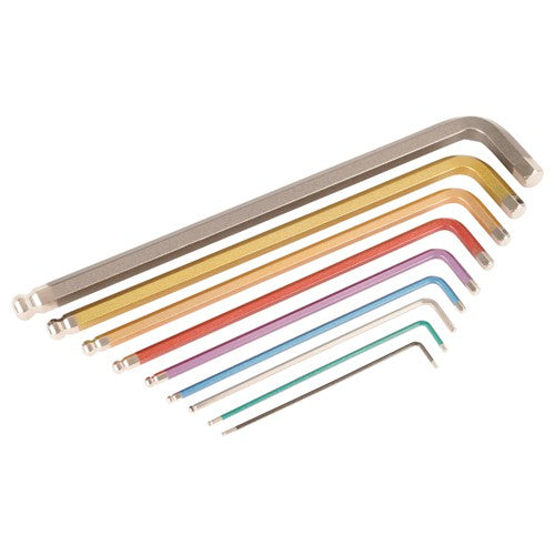 8MM BALL END LONG HEX KEY GOLD CHROME V-MOLY HARDENED - Americas Industrial Supply