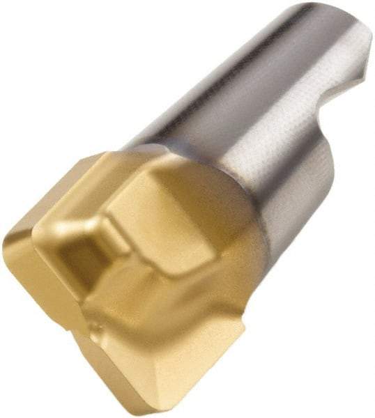 Seco - MM10 MD04 Grade T60M Carbide End Milling Tip Insert - TiAlN/TiN Finish, 2 Flutes, 0.394" Cutting Diam, 0.27" Depth of Cut, 0.334" Extension, 0.016" Cnr Rad - Americas Industrial Supply
