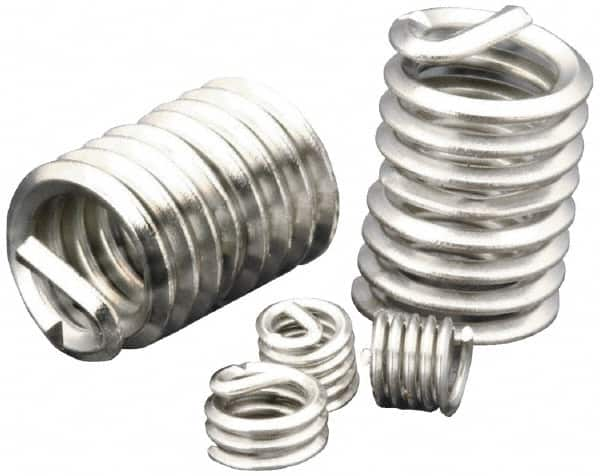 Heli-Coil - Single Insert, 5/16-18 UNC, 1D, Nitronic 60 Stainless Steel Screw Locking Insert - 4 Free Coils, 5/16 Inch Overall Length, 0.38 to 0.4 Inch Outside Diameter, with Tang - Exact Industrial Supply