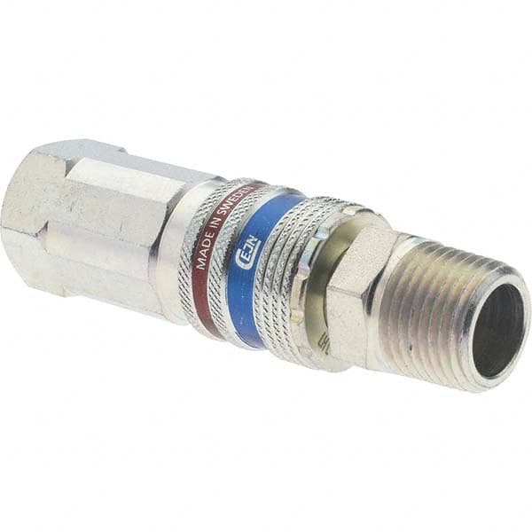 Dynabrade - 2 Piece 1/2" Body 1/2 NPT 150 psi Brass/Steel Industrial Pneumatic Coupling Plug Set - Americas Industrial Supply