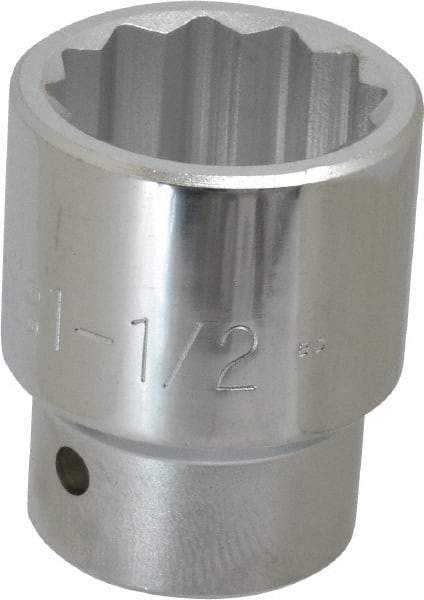 Proto - 1-1/2", 1" Drive, Standard Hand Socket - 12 Points, 2-3/4" OAL - Americas Industrial Supply