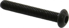 Value Collection - #10-32 UNF Hex Socket Drive, Button Screw - Alloy Steel, Black Oxide Finish, Fully Threaded, 1-1/4" Length Under Head - Americas Industrial Supply