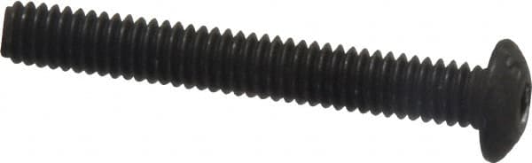 Value Collection - #8-32 UNC Hex Socket Drive, Button Screw - Alloy Steel, Black Oxide Finish, Fully Threaded, 1-1/4" Length Under Head - Americas Industrial Supply