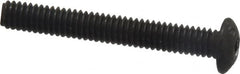 Value Collection - #8-32 UNC Hex Socket Drive, Button Screw - Alloy Steel, Black Oxide Finish, Fully Threaded, 1-1/4" Length Under Head - Americas Industrial Supply