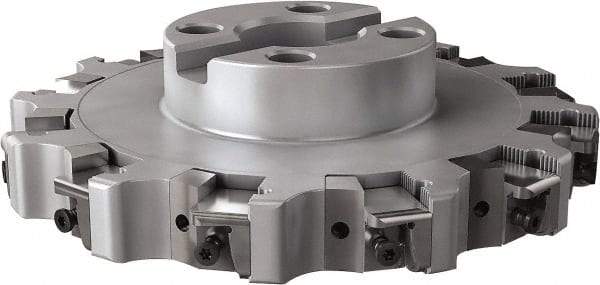 Seco - Shell Mount Connection, 0.63" Cutting Width, 2.209" Depth of Cut, 8" Cutter Diam, 1-1/2" Hole Diam, 12 Tooth Indexable Slotting Cutter - R335.25 Toolholder, XNHQ, LNHQ Insert, Right Hand Cutting Direction - Americas Industrial Supply