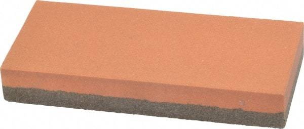 Norton - 4" Long x 1-3/4" Wide x 5/8" Thick, Aluminum Oxide Sharpening Stone - Rectangle, Coarse, Fine Grade - Americas Industrial Supply