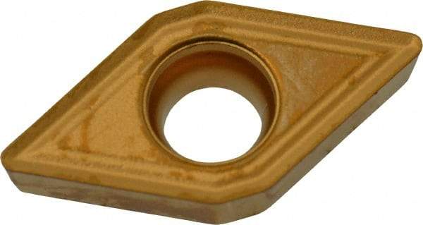 Seco - DCMT21.51 F2 Grade TP40 Carbide Turning Insert - TiC/TiCN/TiN Finish, 55° Diamond, 1/4" Inscr Circle, 3/32" Thick, 1/64" Corner Radius - Americas Industrial Supply