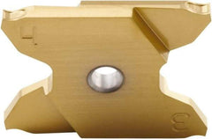 Seco - 2503005X4GK MC Grade CP600, 0.02" Cutting Width Carbide Grooving Insert - 0.102" Max Depth of Cut, Neutral, 0.002" Corner Radius, TiAlN/TiN Finish - Americas Industrial Supply