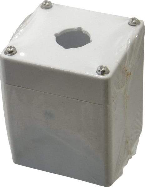 Eaton Cutler-Hammer - 1 Hole, 22-1/2mm Hole Diameter, Polycarbonate Pushbutton Switch Enclosure - 3-15/64 Inch High x 3-5/32 Inch Wide x 3-35/64 Inch Deep, 4, 12, 13, 4X NEMA Rated - Americas Industrial Supply