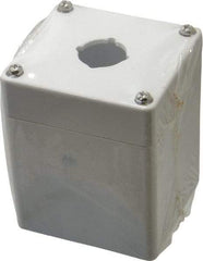 Eaton Cutler-Hammer - 1 Hole, 22-1/2mm Hole Diameter, Polycarbonate Pushbutton Switch Enclosure - 3-15/64 Inch High x 3-5/32 Inch Wide x 3-35/64 Inch Deep, 4, 12, 13, 4X NEMA Rated - Americas Industrial Supply