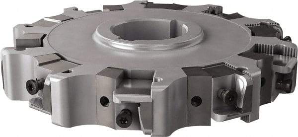 Seco - Arbor Hole Connection, 1.26" Cutting Width, 1.98" Depth of Cut, 160mm Cutter Diam, 1.5748" Hole Diam, 5 Tooth Indexable Slotting Cutter - 335.25 Toolholder, XNHQ, LNHQ Insert, Right Hand Cutting Direction - Americas Industrial Supply