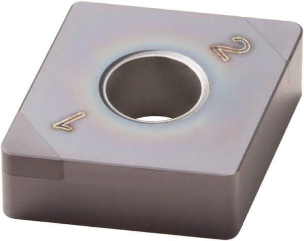 Seco - CNGA432 WZN Grade CBN060K PCBN Turning Insert - TiSiAlN Finish, 80° Diamond, 1/2" Inscr Circle, 3/16" Thick, 1/32" Corner Radius - Americas Industrial Supply