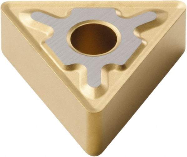 Seco - TNMG332 MF3 Grade TP40 Carbide Turning Insert - TiC/TiCN/TiN Finish, 60° Triangle, 3/8" Inscr Circle, 3/16" Thick, 1/32" Corner Radius - Americas Industrial Supply
