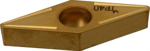 Seco - VBMT332 F2 Grade TP40 Carbide Turning Insert - TiC/TiCN/TiN Finish, 35° Diamond, 3/8" Inscr Circle, 3/16" Thick, 1/32" Corner Radius - Americas Industrial Supply