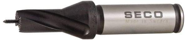 Seco - 19 to 19.99mm Diam, 1.5xD, 1.18" Max Depth, 3/4" Shank Diam, 0.728" Flute, 4.677" OAL, Replaceable Tip Drill - SD100 Insert, SD101 Toolholder, Series SD101 - Americas Industrial Supply