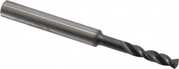 SGS - 5/32" 145° Spiral Flute Solid Carbide Screw Machine Drill Bit - TiN Finish, Right Hand Cut, 7/8" Flute Length, 2-5/8" OAL, Standard Point, Straight Shank - Americas Industrial Supply