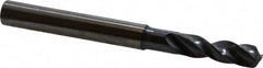 SGS - 7/32" 145° Spiral Flute Solid Carbide Screw Machine Drill Bit - TiN Finish, Right Hand Cut, 1" Flute Length, 2-5/8" OAL, Standard Point, Straight Shank - Americas Industrial Supply