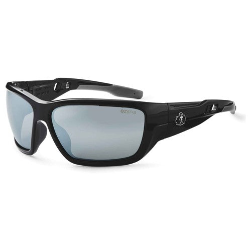 Baldr Silver Mirror Lens Black Safety Glasses - Americas Industrial Supply