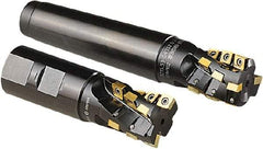 Seco - 1-1/2" Cut Diam, 2-1/4" Max Depth of Cut, 1-1/2" Shank Diam, 6.19" OAL, Indexable Square Shoulder Helical End Mill - CCMX 08T3, XC.X 13T3 Inserts, Weldon Shank, 90° Lead Angle - Americas Industrial Supply