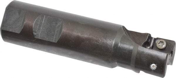 Seco - 1" Cut Diam, 0.59" Max Depth of Cut, 1" Shank Diam, 3.94" OAL, Indexable Square Shoulder End Mill - AP.. 1604 Inserts, Weldon Shank, 90° Lead Angle - Americas Industrial Supply
