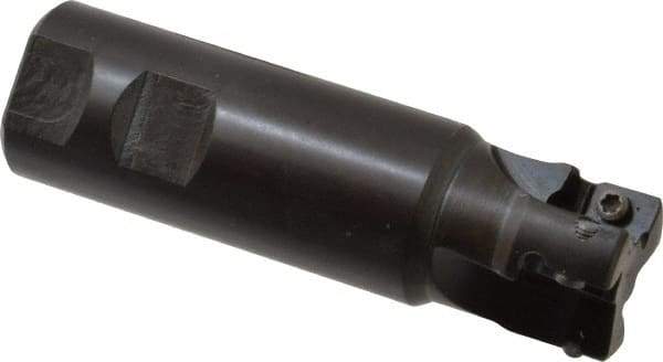 Seco - 1-1/4" Cut Diam, 0.59" Max Depth of Cut, 1-1/4" Shank Diam, 4.33" OAL, Indexable Square Shoulder End Mill - AP.. 1604 Inserts, Weldon Shank, 90° Lead Angle - Americas Industrial Supply