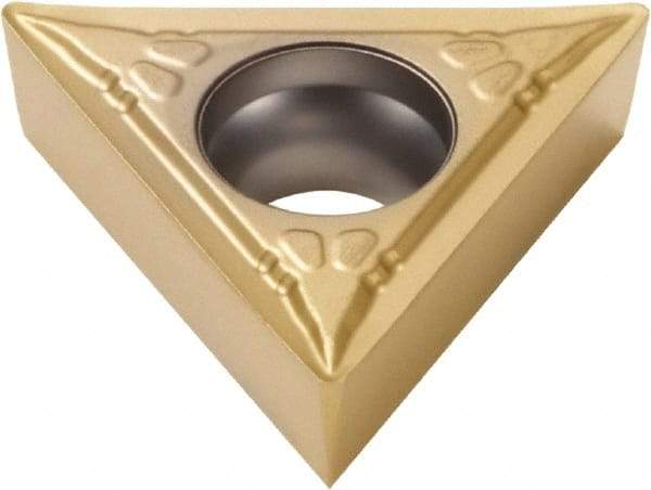 Seco - TCMT32.52 F1 Grade TP40 Carbide Turning Insert - TiC/TiCN/TiN Finish, 60° Triangle, 3/8" Inscr Circle, 5/32" Thick, 1/32" Corner Radius - Americas Industrial Supply