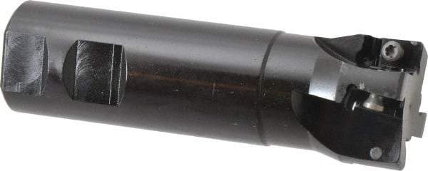 Seco - 1-1/2" Cut Diam, 0.59" Max Depth of Cut, 1-1/4" Shank Diam, 4.53" OAL, Indexable Square Shoulder End Mill - AP.. 1604 Inserts, Weldon Shank, 90° Lead Angle - Americas Industrial Supply