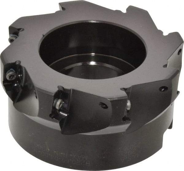 Seco - 8 Inserts, 4" Cut Diam, 1-1/2" Arbor Diam, 0.59" Max Depth of Cut, Indexable Square-Shoulder Face Mill - 0/90° Lead Angle, 1.97" High, AP.. 1604 Insert Compatibility - Americas Industrial Supply