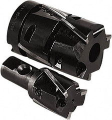 Seco - 50mm Cut Diam, 50mm Max Depth of Cut, 32mm Shank Diam, Indexable Square Shoulder End Mill - Weldon Shank, 90° Lead Angle, Through Coolant - Americas Industrial Supply