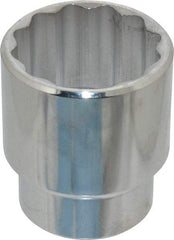 Proto - 1-1/2", 1/2" Drive, Standard Hand Socket - 12 Points, 2-1/4" OAL, Chrome Finish - Americas Industrial Supply