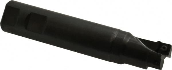 Seco - 1" Cut Diam, 0.31" Max Depth of Cut, 1" Shank Diam, 5.12" OAL, Indexable Square Shoulder End Mill - SPMX 0903 Inserts, Weldon Shank, 90° Lead Angle - Americas Industrial Supply