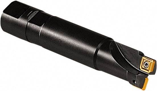 Seco - 20mm Cut Diam, 7mm Max Depth of Cut, 20mm Shank Diam, Indexable Square Shoulder End Mill - Weldon Shank, 90° Lead Angle, Through Coolant - Americas Industrial Supply