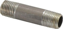 Merit Brass - 1/4" Pipe, 2" Long, Aluminum Pipe Nipple - Grade 6061, Threaded - Americas Industrial Supply