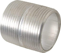 Merit Brass - 1-1/4" Pipe, 1-5/8" Long, Aluminum Pipe Nipple - Grade 6061, Threaded - Americas Industrial Supply