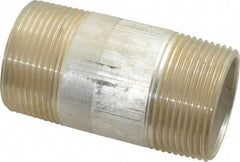 Merit Brass - 1-1/4" Pipe, 3" Long, Aluminum Pipe Nipple - Grade 6061, Threaded - Americas Industrial Supply